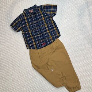 🔥🌟Wrangler: Boys 2 Piece, S/S Button Up Shirt & Khaki Pant Set🔥🌟